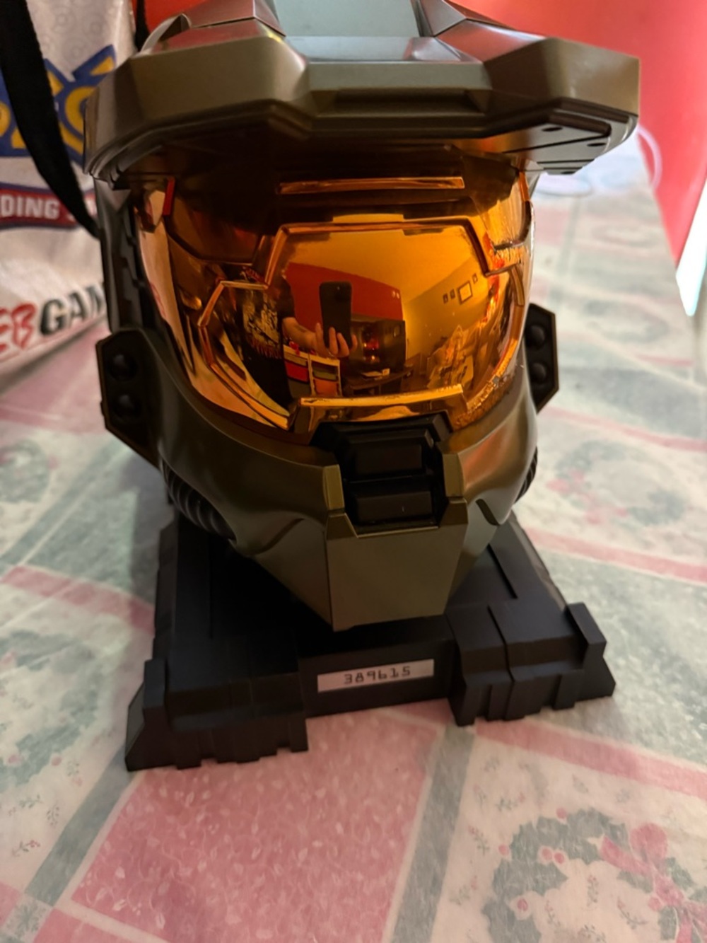 Master Chief Style VR Helmet with Amber Visor - Green
